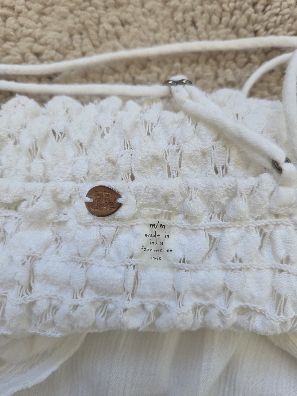 Free People Adella White Slip Dress Size Medium - Picture 4 of 5